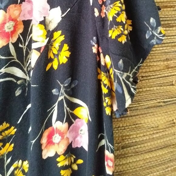 🌸 Forever 21+ Floral Button-Front Navy Mini Dress – Size 2X - Plus Size - Picture 6 of 9